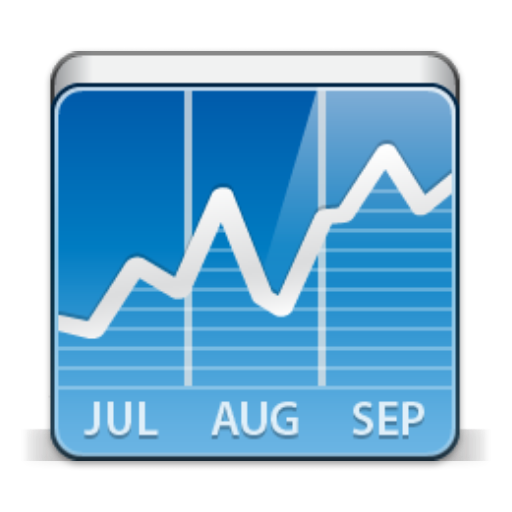 Glossy Blue Rising Line Chart Icon