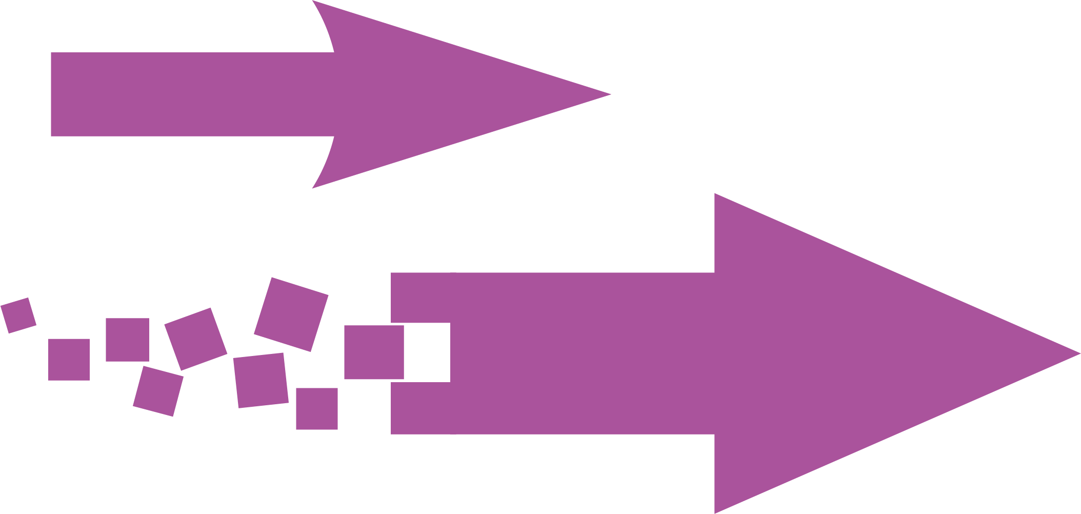 Purple Arrows Pointing Right with Squares