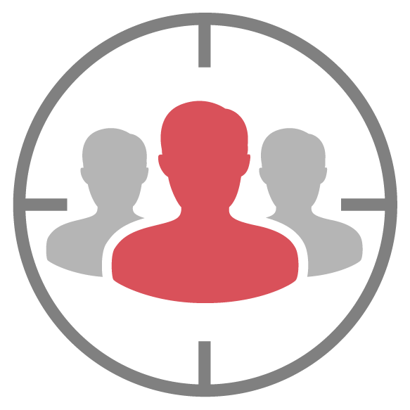 Target Audience Silhouettes with Red Center