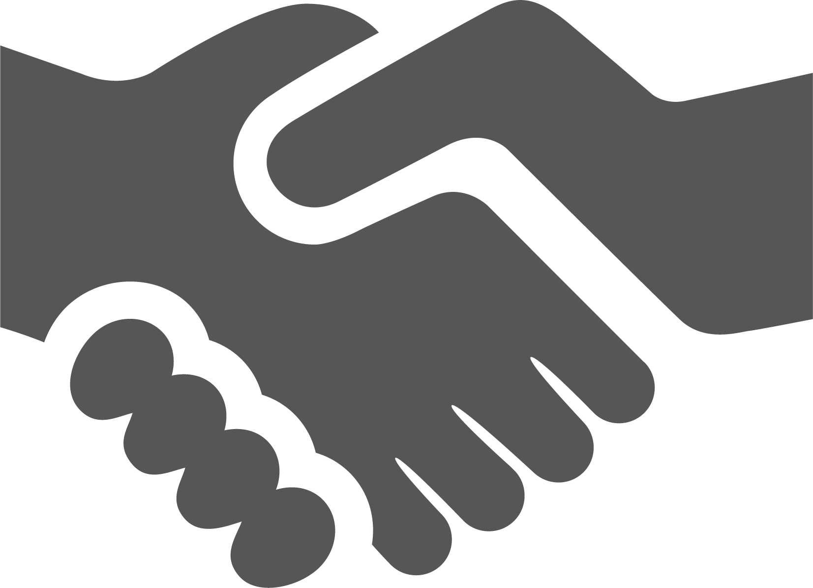 Dark Grey Handshake Icon, Flat Solid Style
