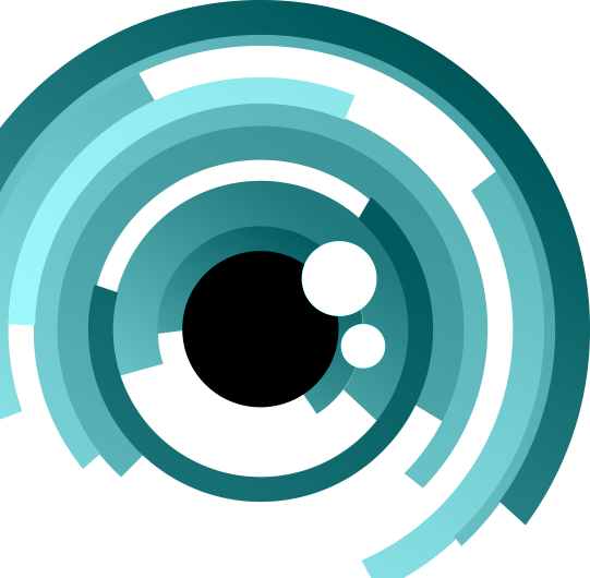 Teal Eye with Concentric Rings