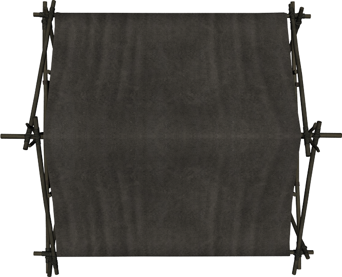 Dark Grey Market Stall with Bamboo Frame
