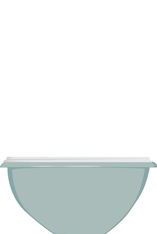 Sage Green Mixing Bowl with White Lid Rim