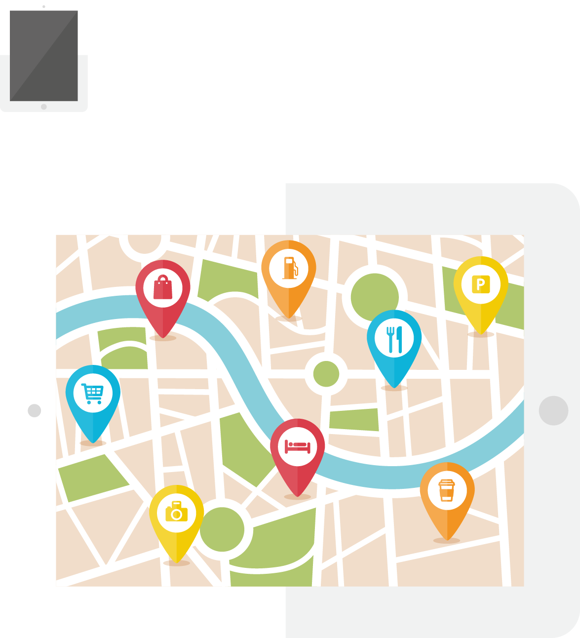 unimark group geo fence marketing geolocation business vector painted flat shows location map