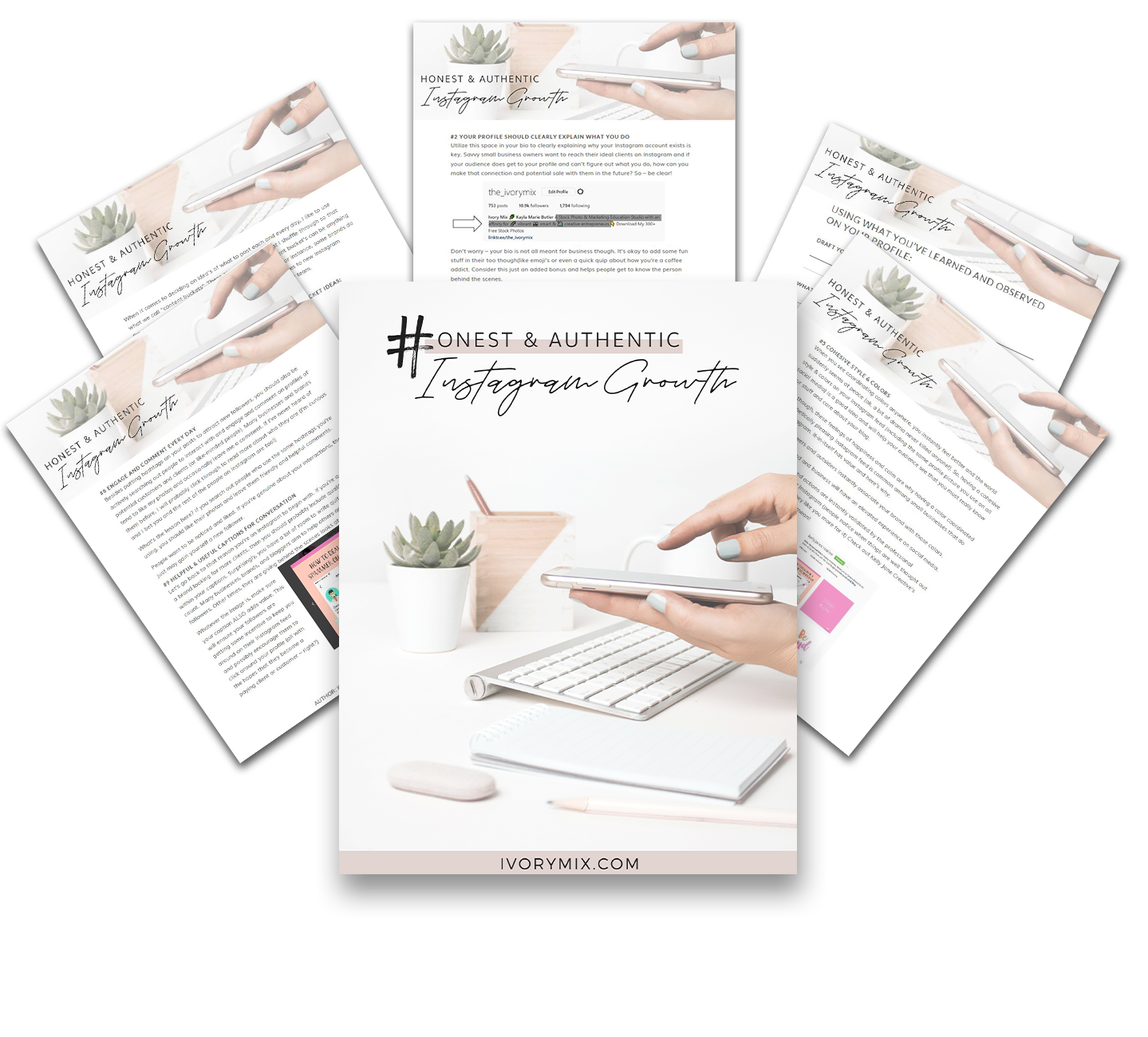Fanned Instagram Growth Guide Pages Mockup