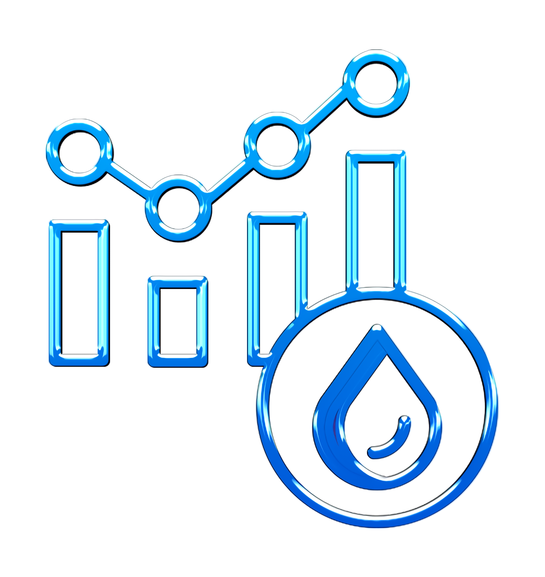 Water icon Analytics icon Business and finance icon Return On Investment Accounting Real Estate Machine Learning Marketing Sales FUNDING transparent bac