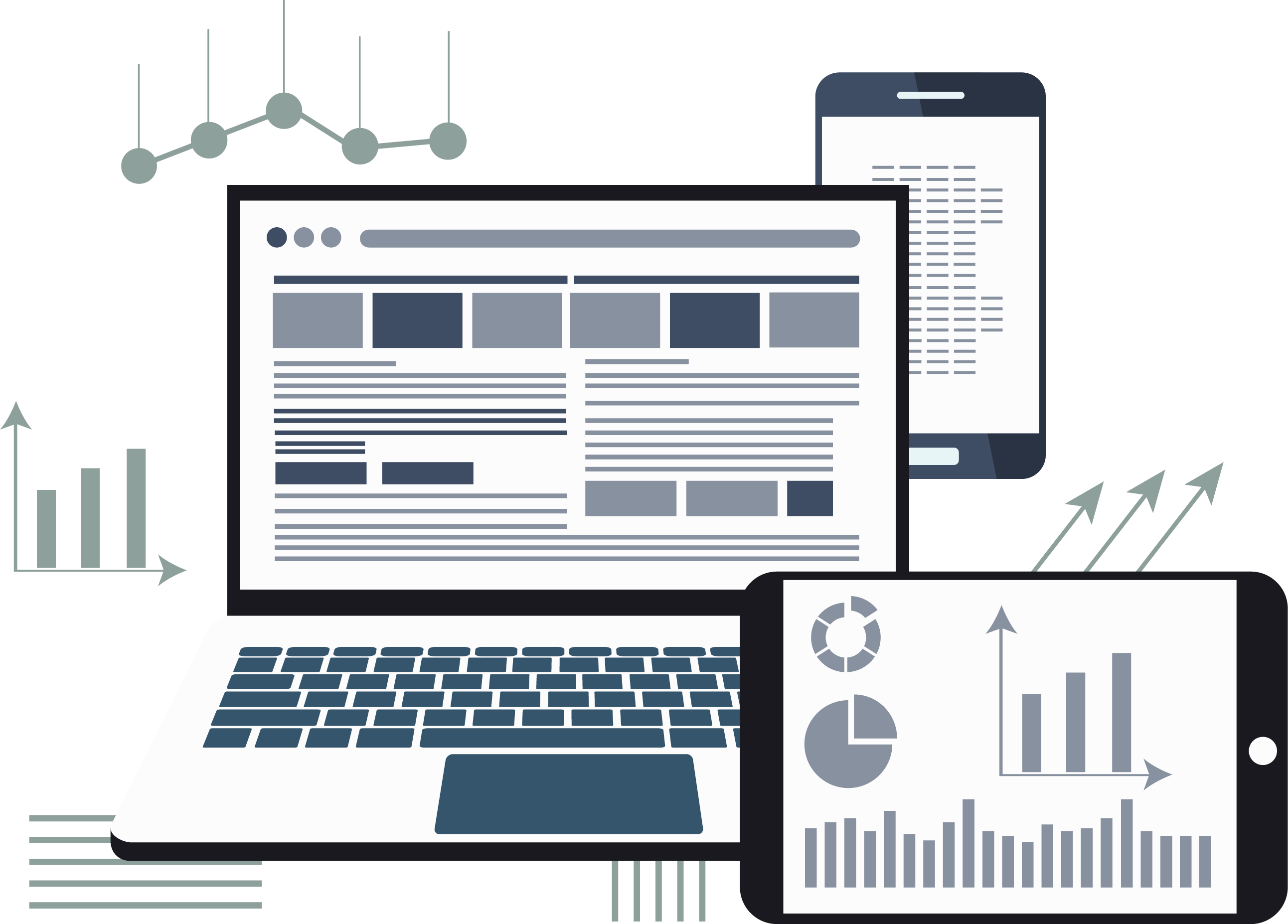 web development marketing management automation company software vector