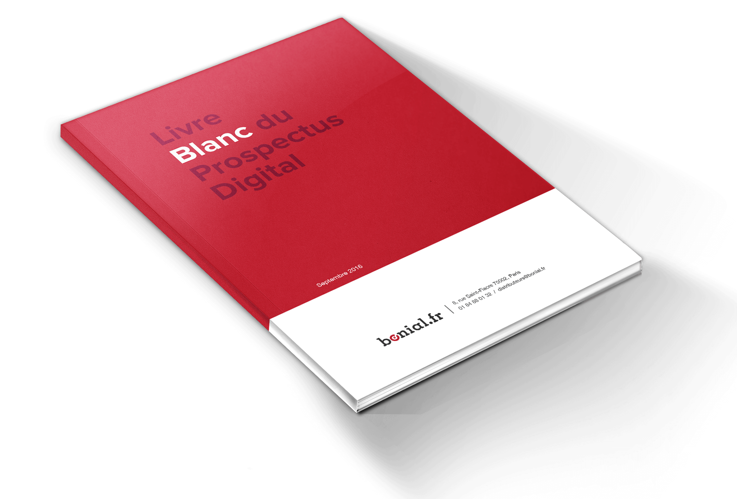 Glossy Red Brochure Mockup with White Title