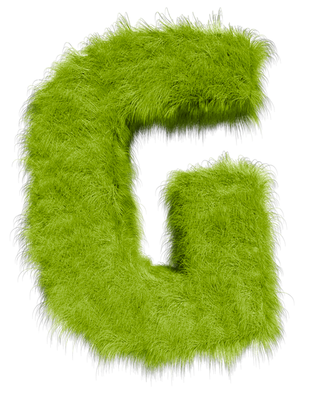 Lime Green Fuzzy Letter G