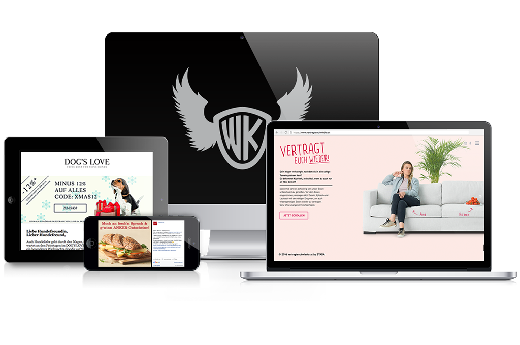 Black Multi-Device Mockup with Web Ads