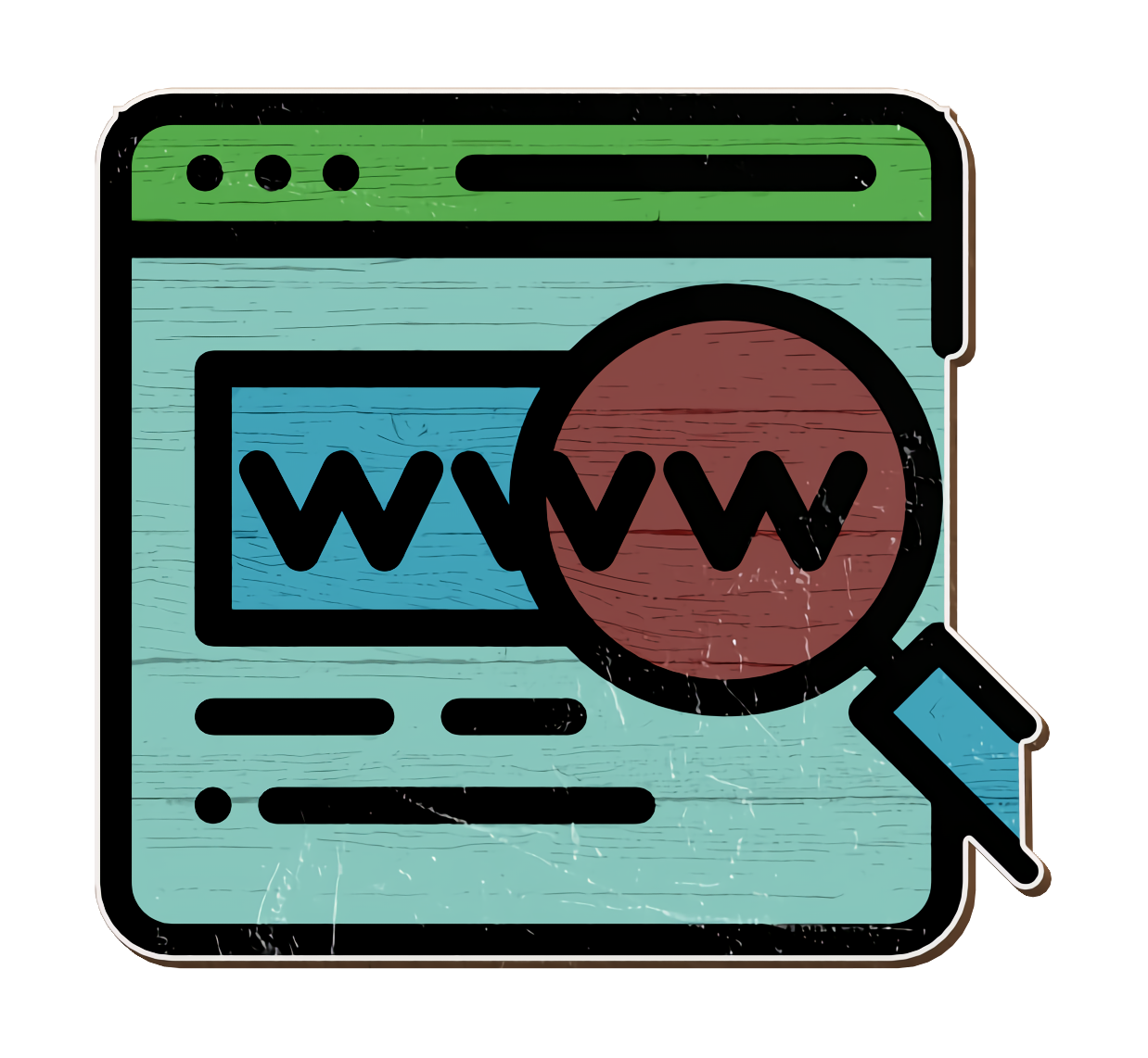 Web Search Icon with Browser and Magnifier