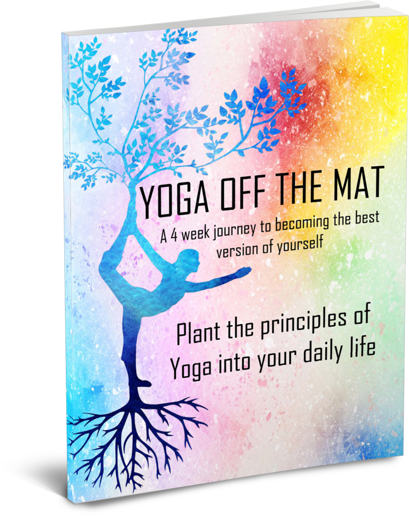 Blue Tree Pose Silhouette with Roots