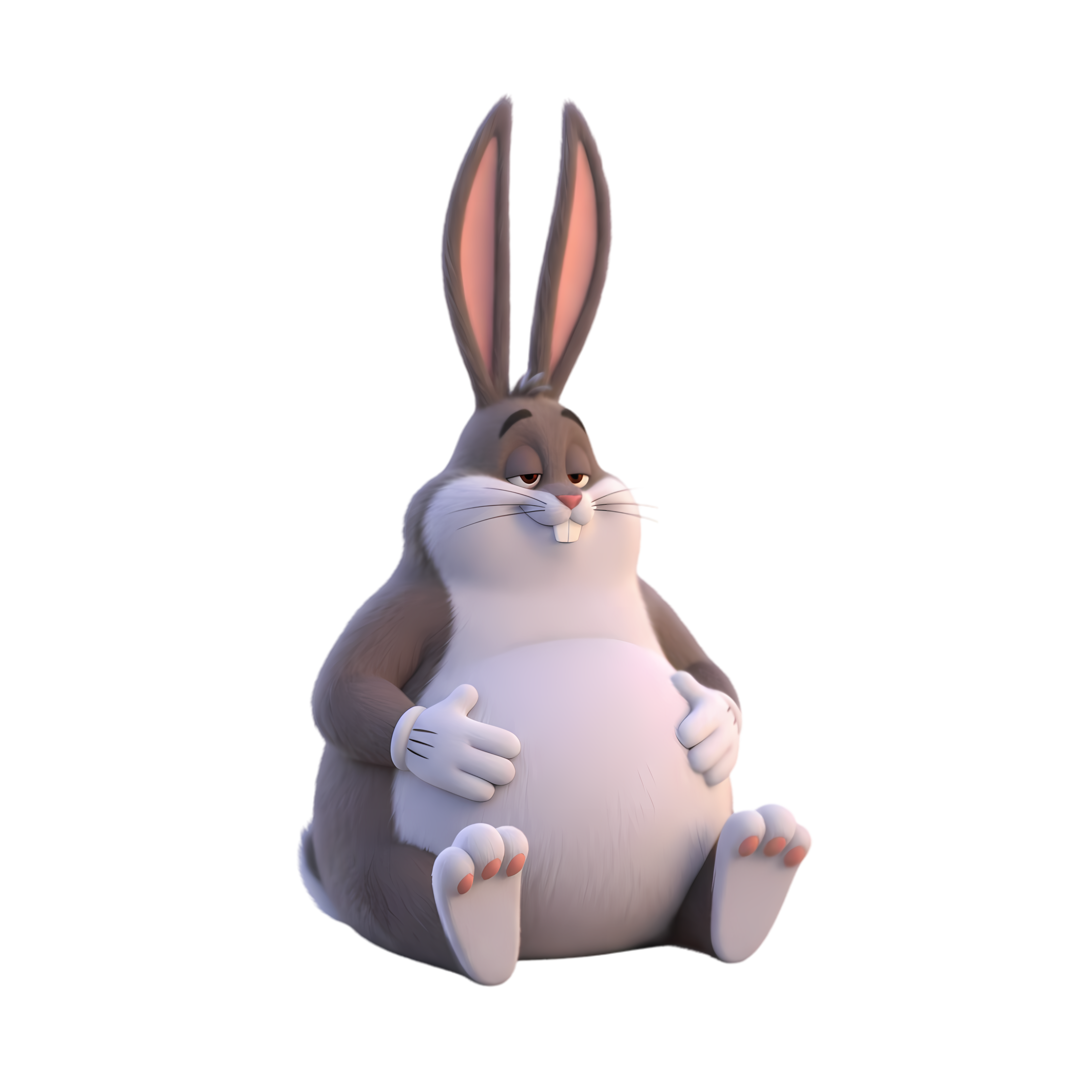 3d pixar style big chungus sitting