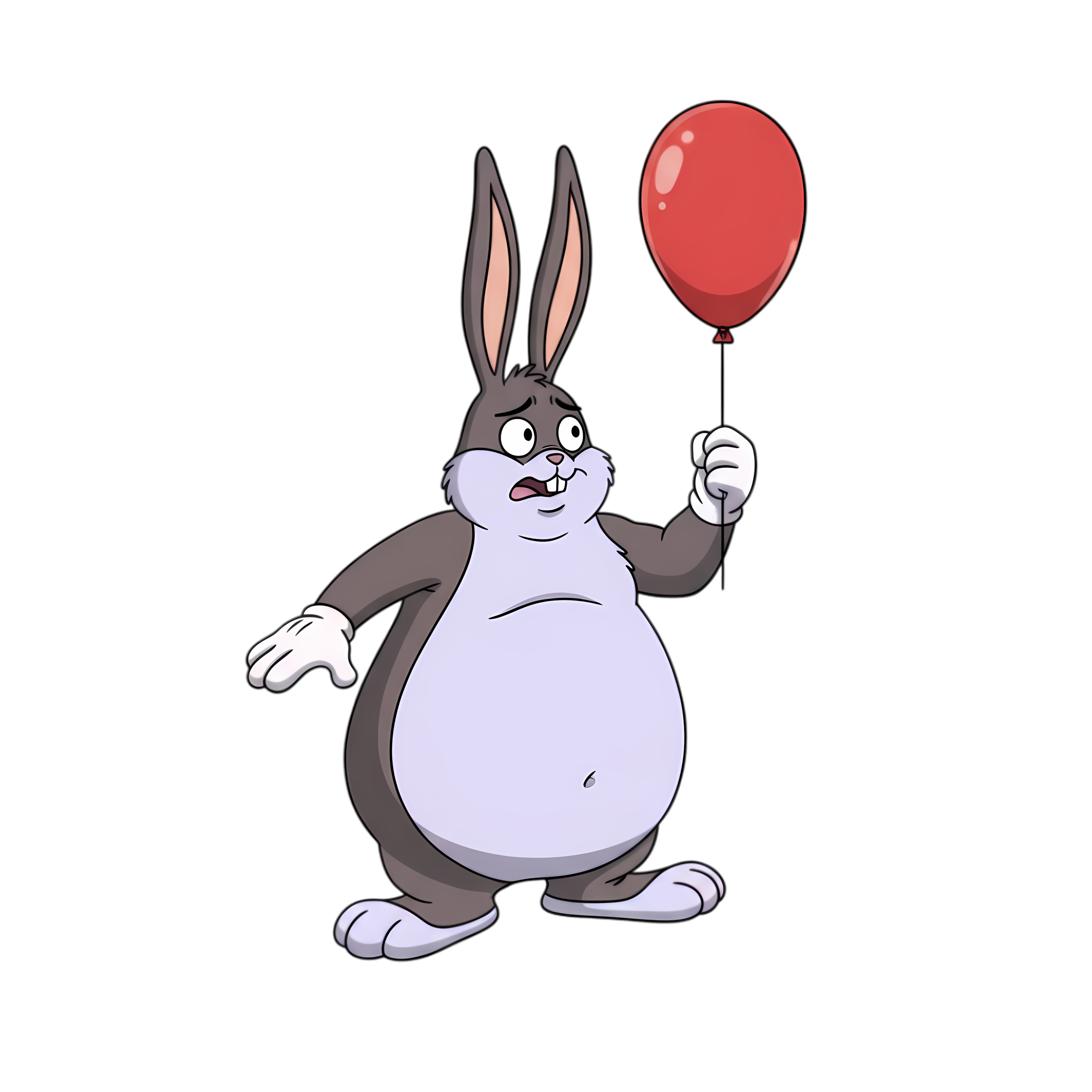 big chungus fat floating on a balloon