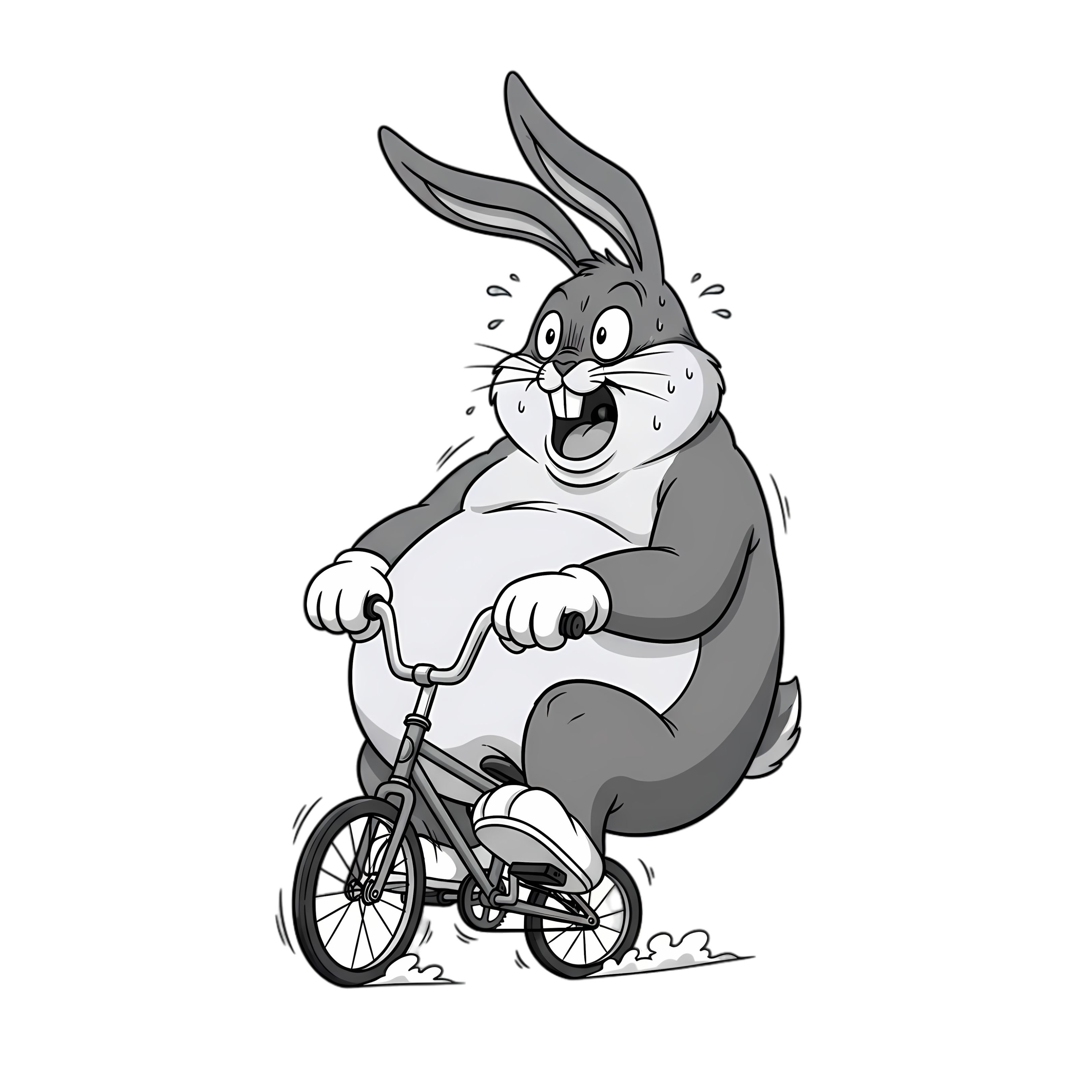 big chungus fat riding a very small bicycle