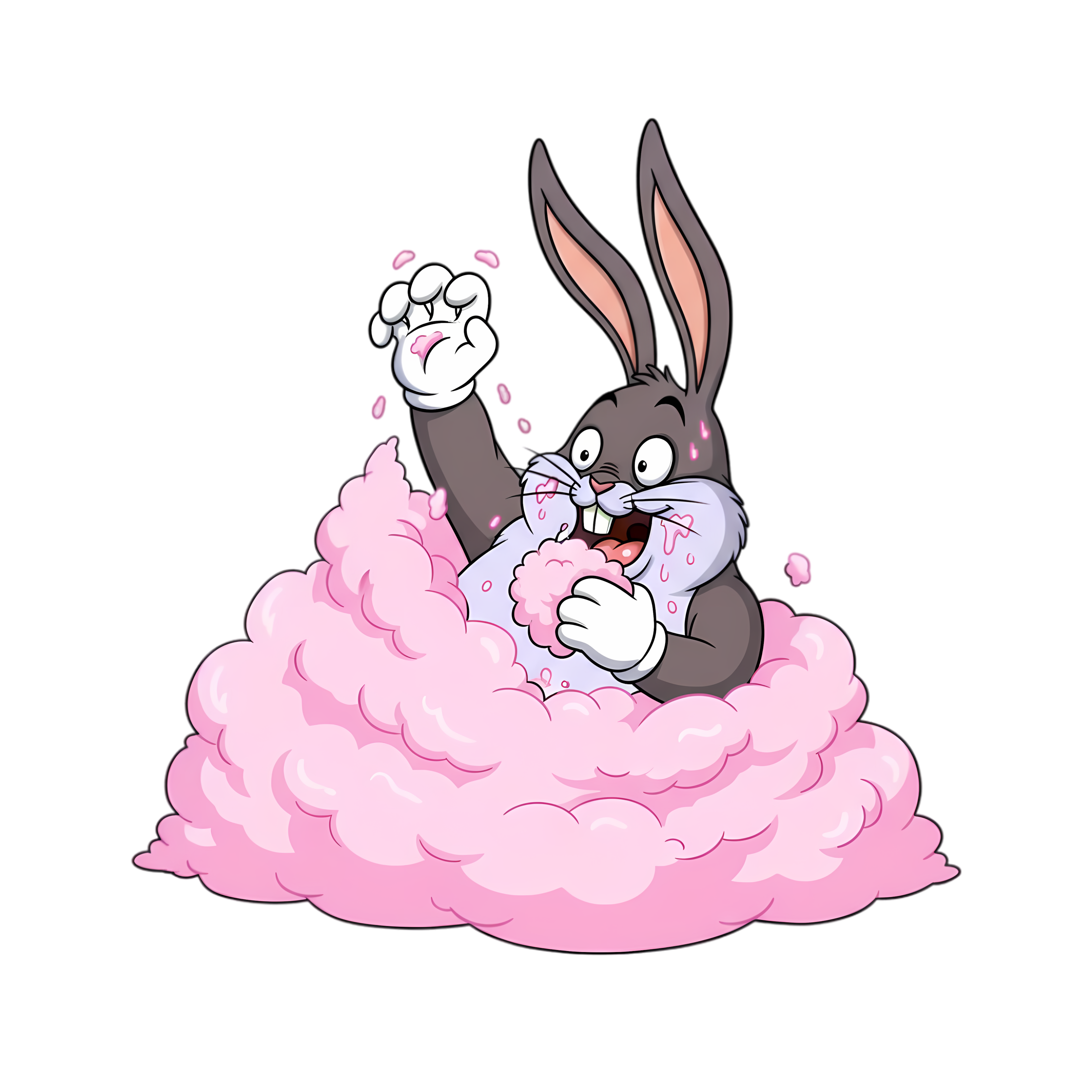 big chungus fat stuck in cotton candy