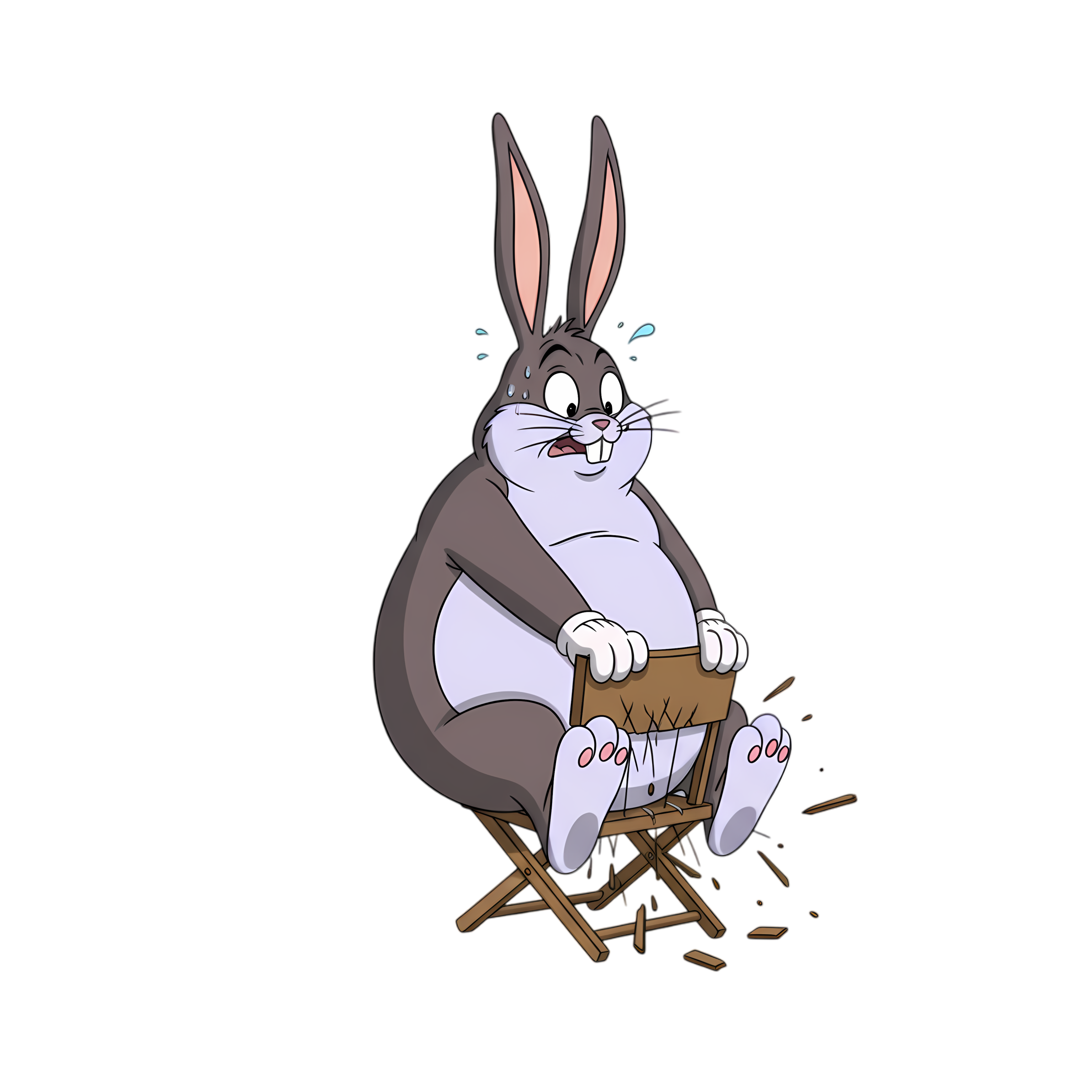 big chungus fat trying to fit in a tiny chair