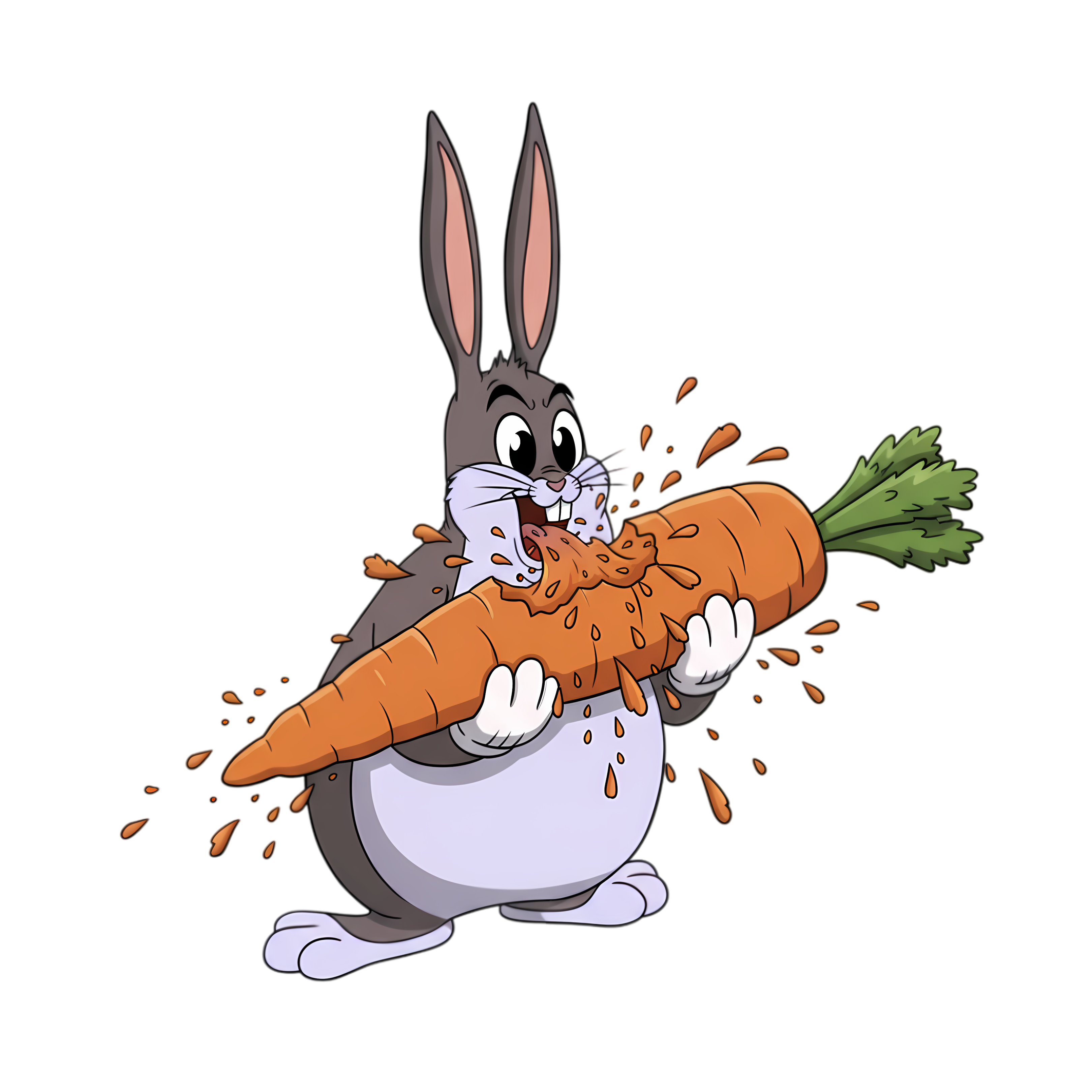 eating a giant carrot anime chungus