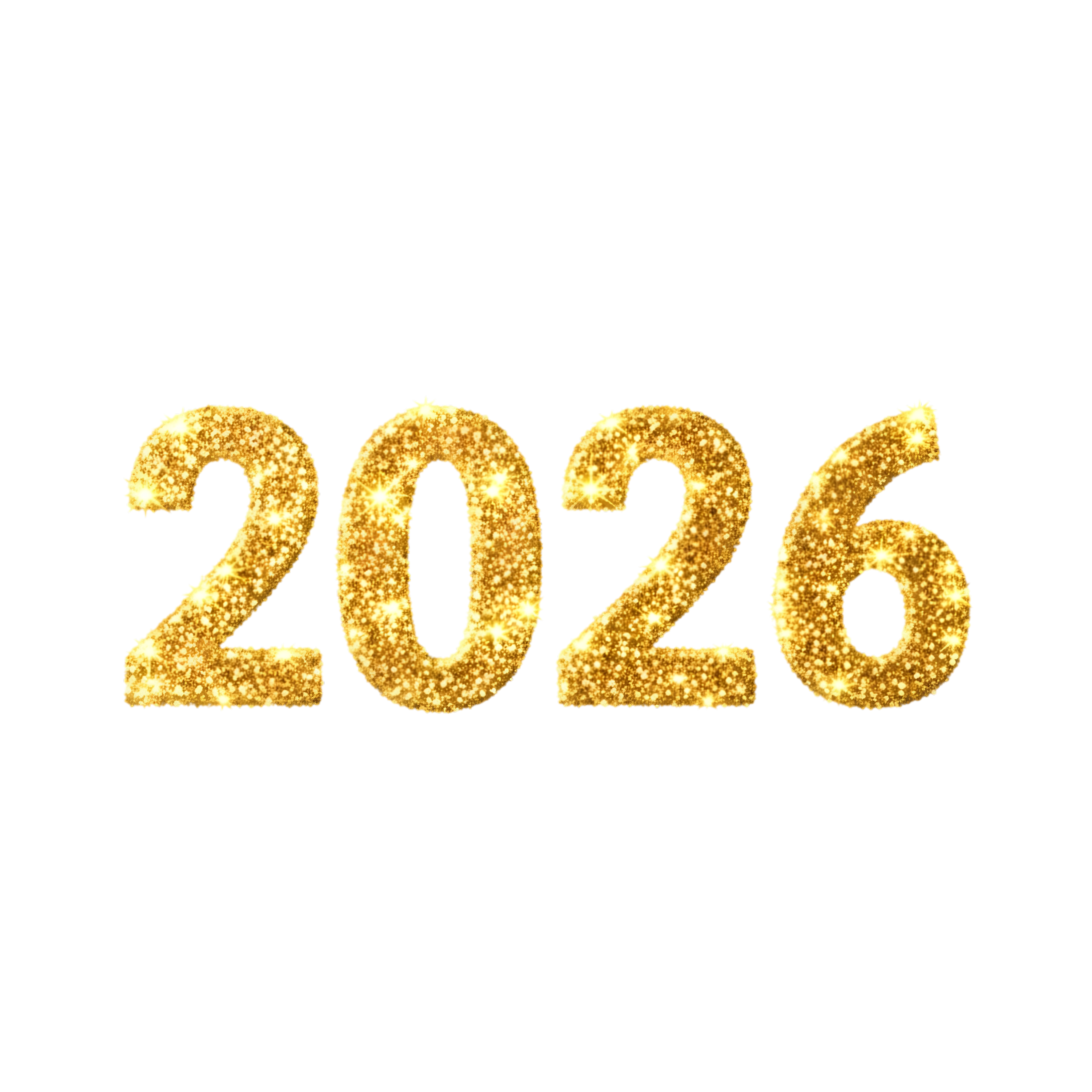golden confetti new year 2026 celebration typography