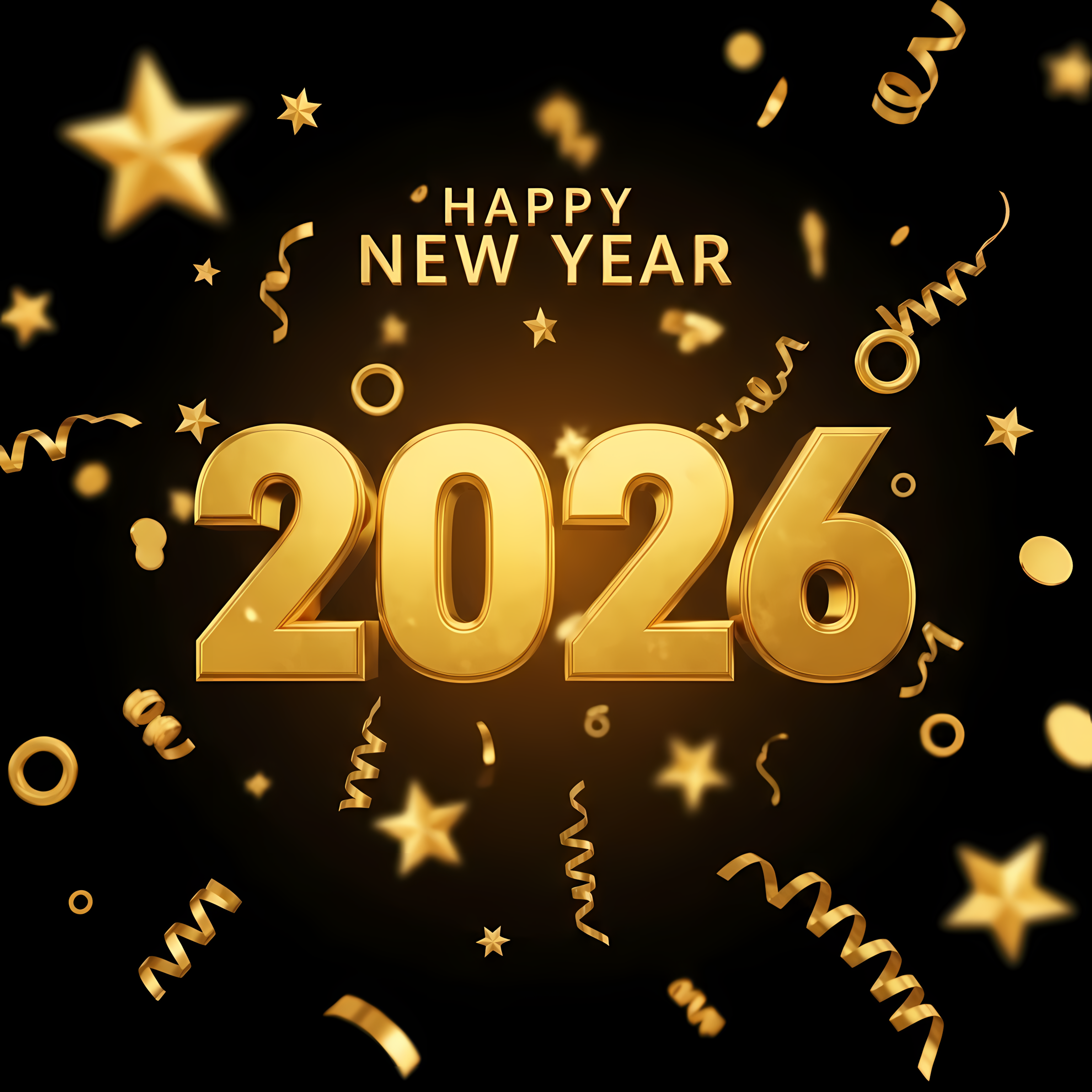 luxury gold confetti new year 2026 background