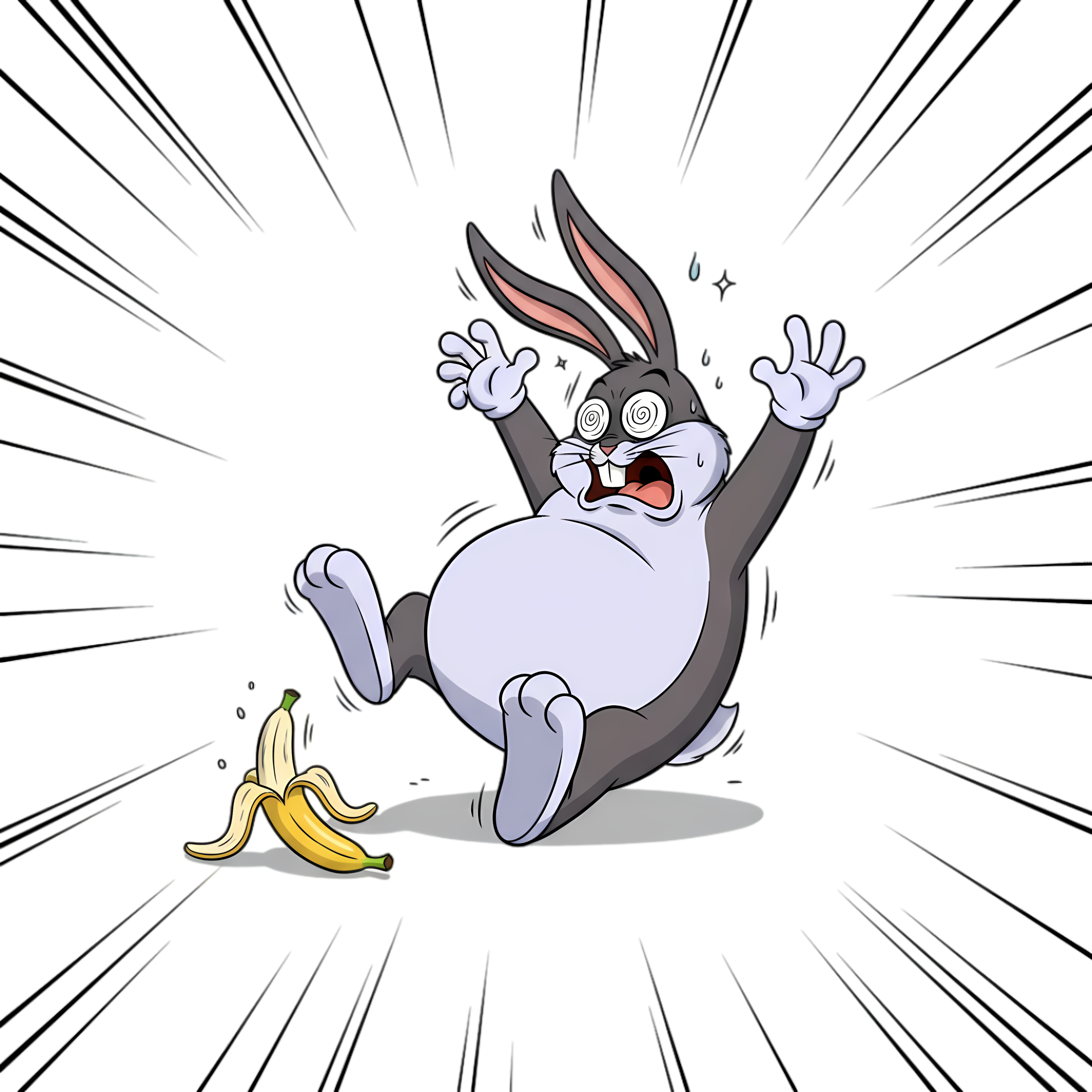 slipping on a banana anime chungus