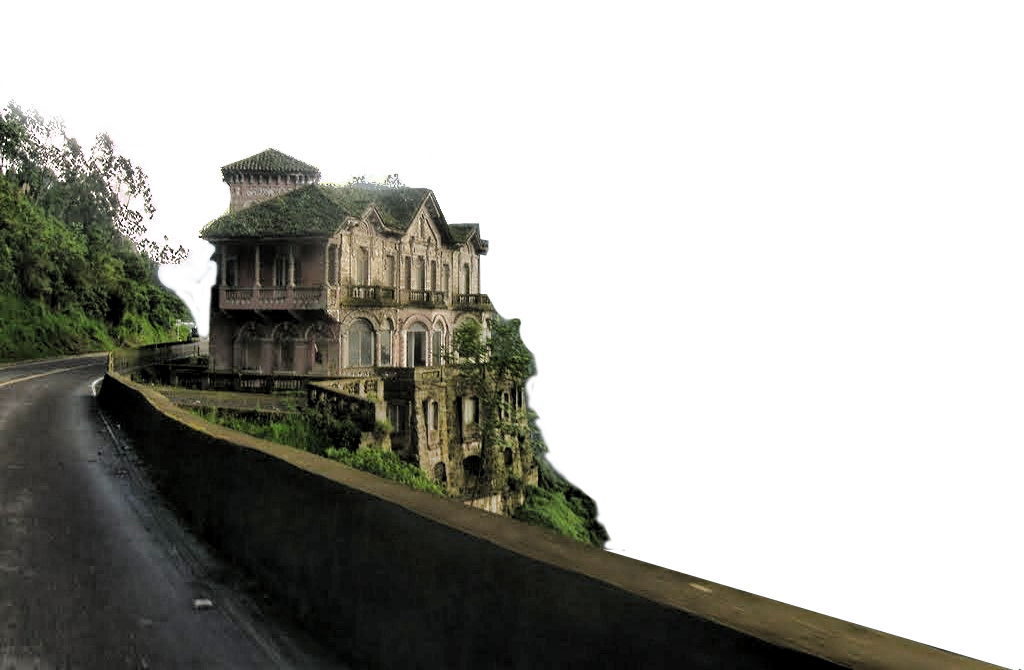 Moss-Covered Stone Villa with Arched Windows