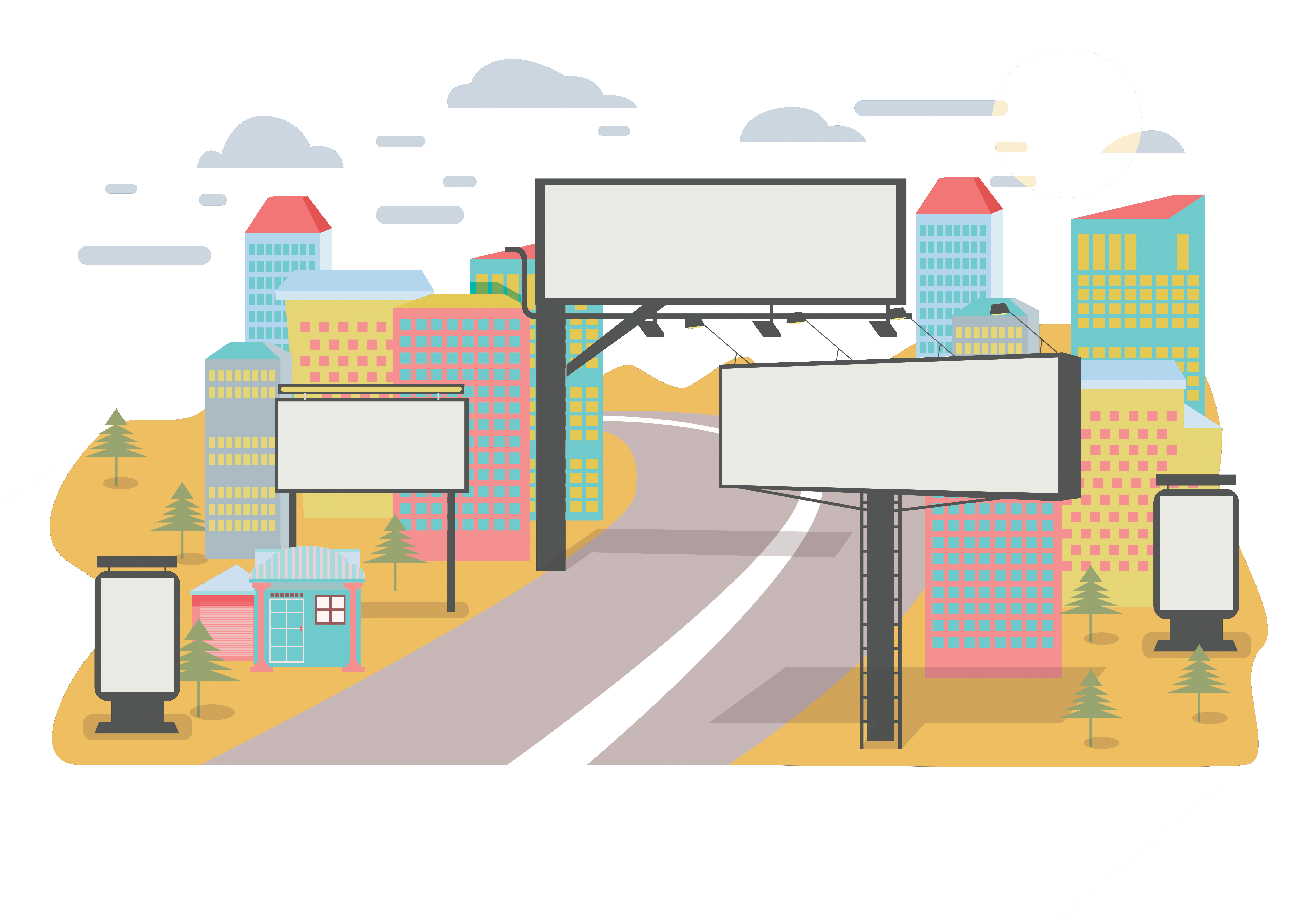 advertising road billboard vector roadside billboard