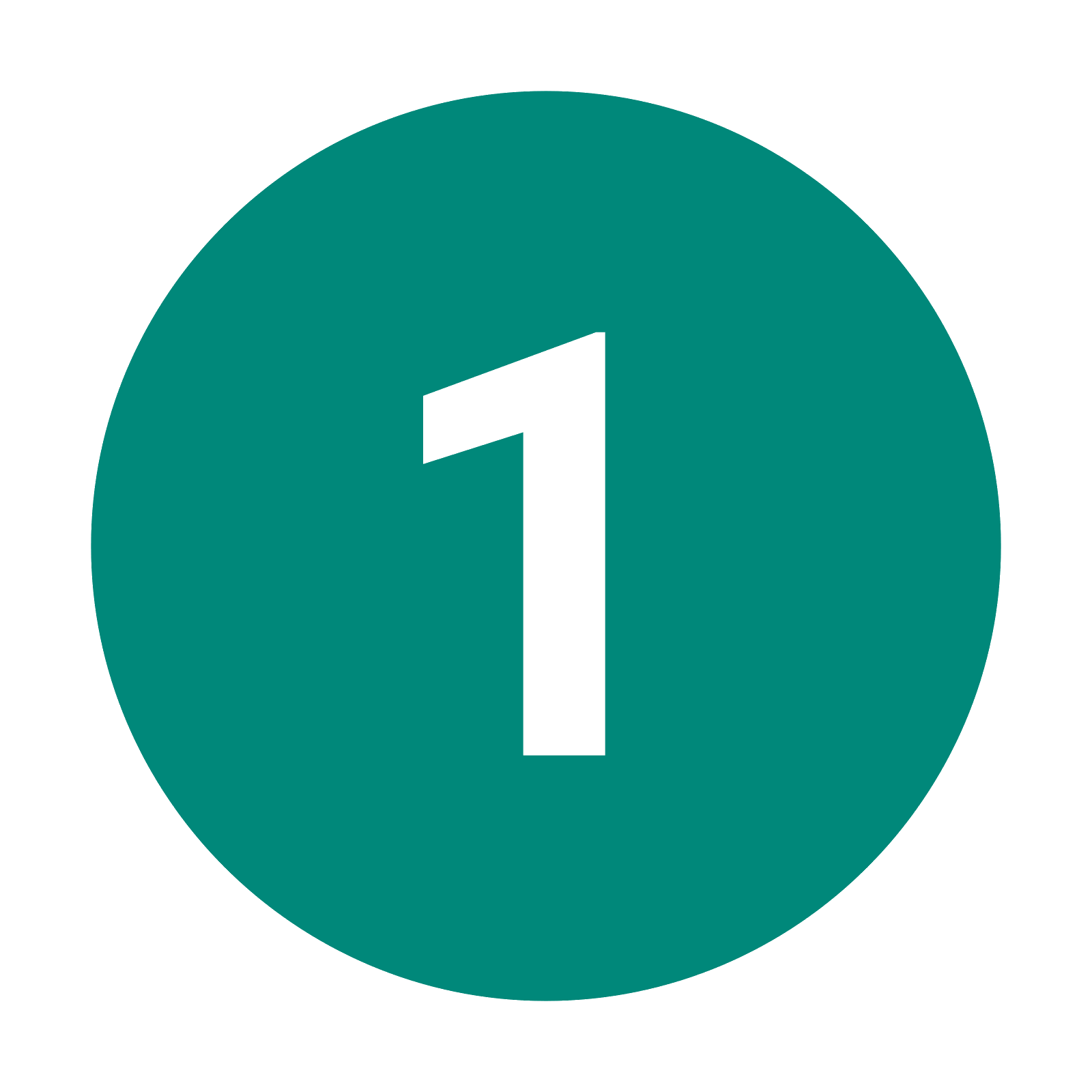 Teal Circle Badge with White Number 1