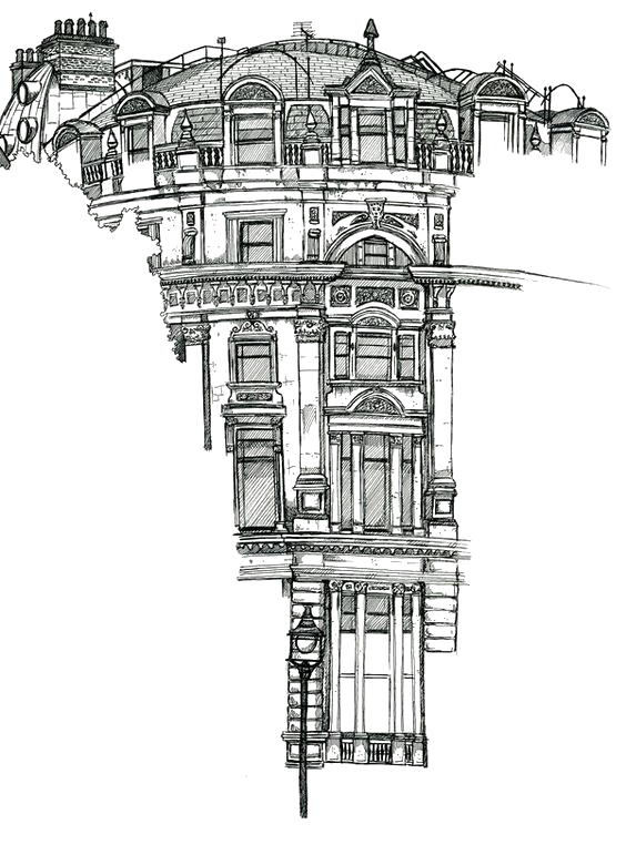 architectural drawing architecture behance sketch retro building