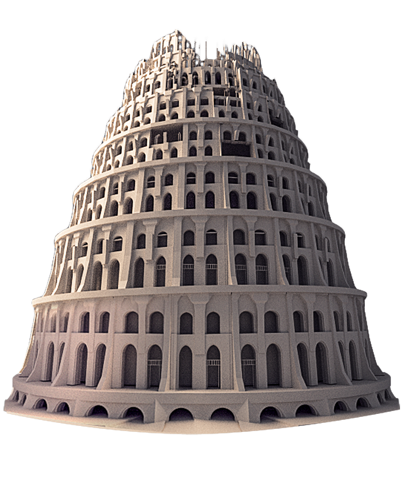 Babel Tower high rise building transparent bac