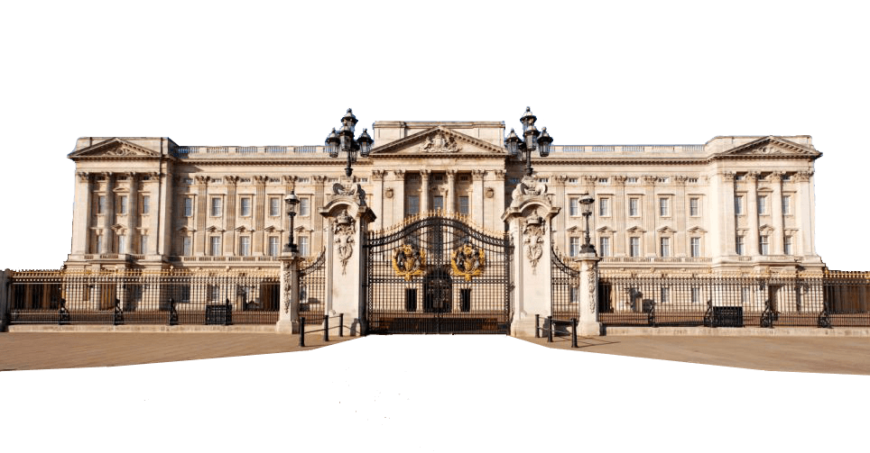 Beige concrete building Buckingham Palace transparent bac