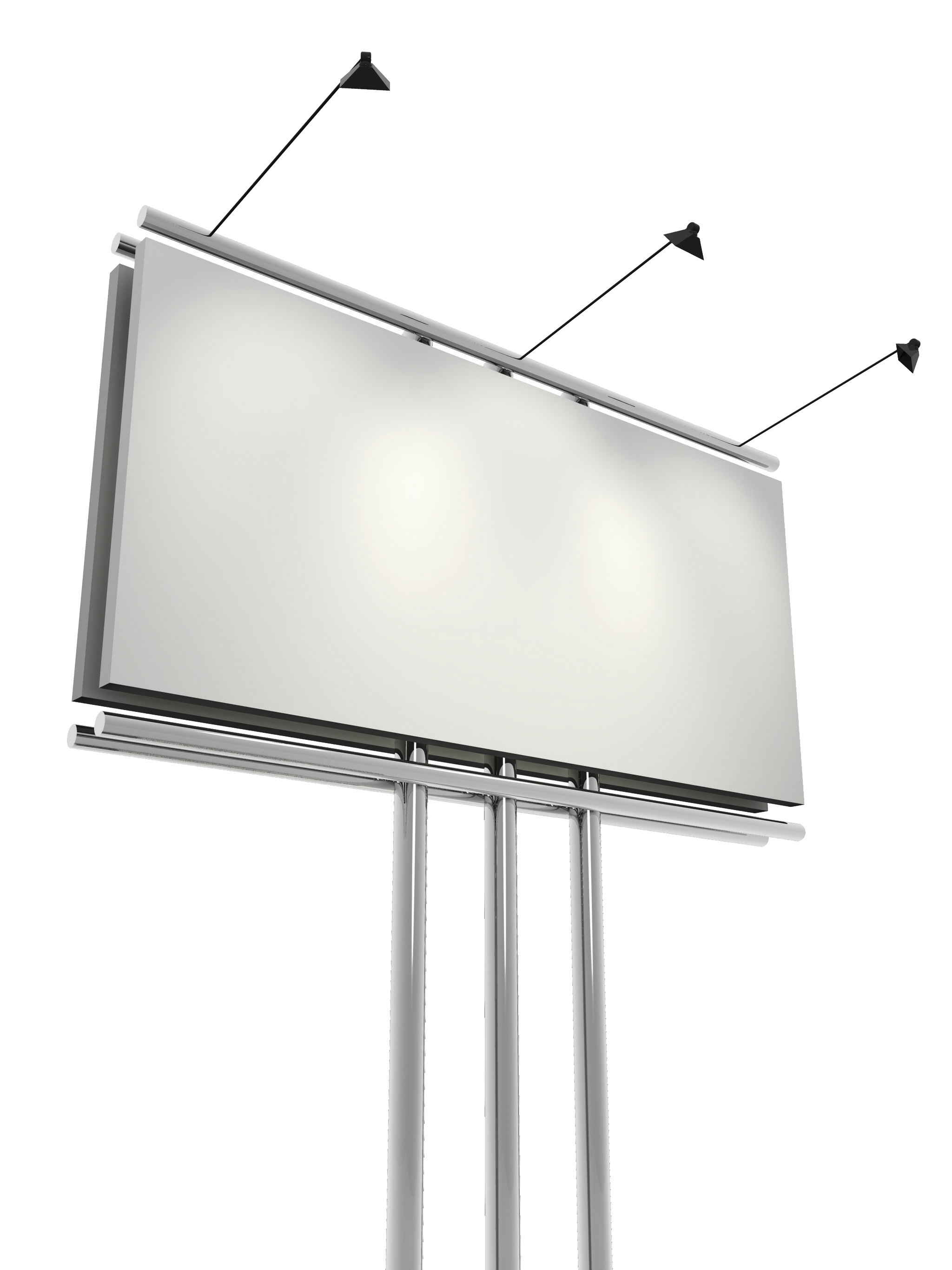 Blank White Billboard with Spotlights