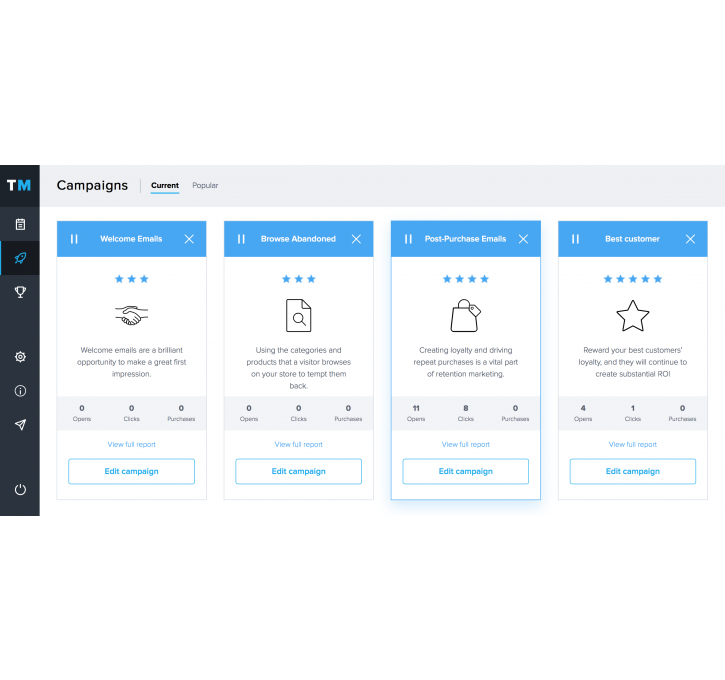 Email Campaign Dashboard UI with Stats Cards
