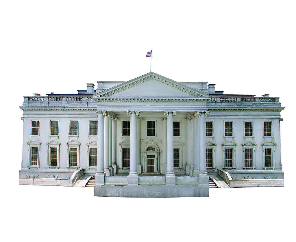 White Neoclassical Building with Columned Portico