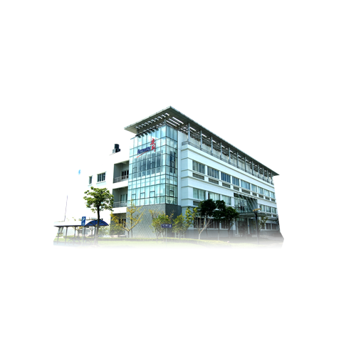 Modern White Office Building with Glass Facade