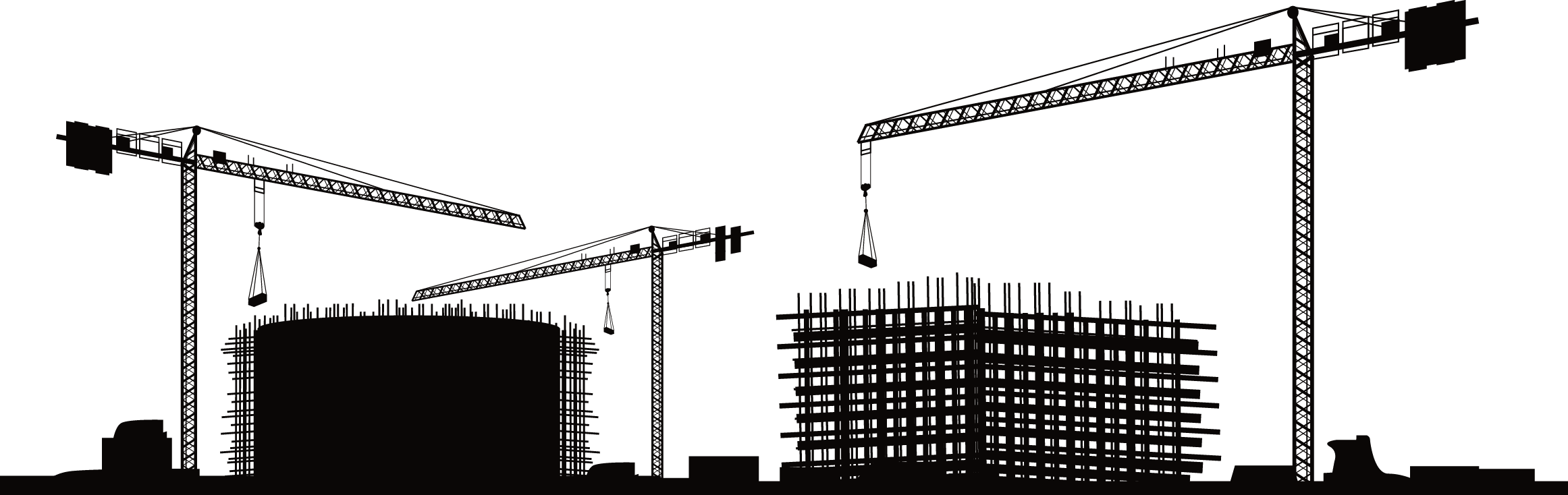 Building Construction Silhouette Building Design Crane Industry Home Construction Black And White transparent bac