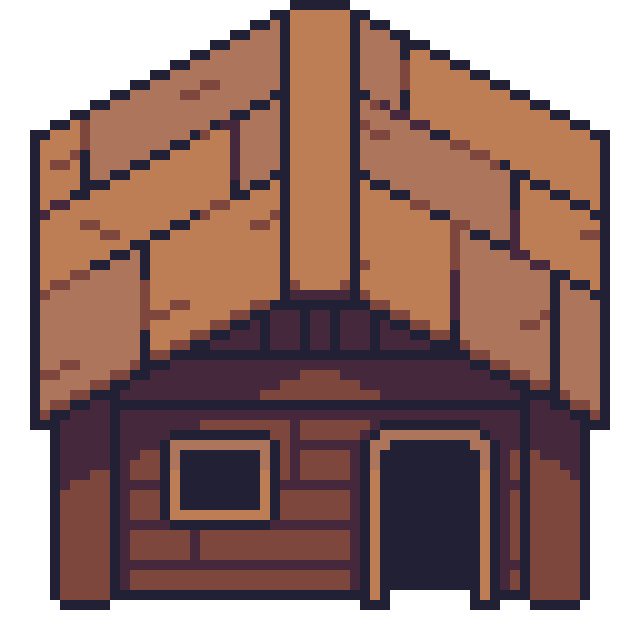 Building Pixel Art Video Games Architecture Log Cabin Roof House Hut transparent bac