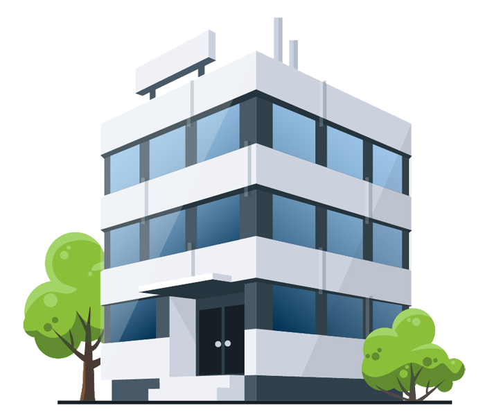building royalty free cartoon medical office