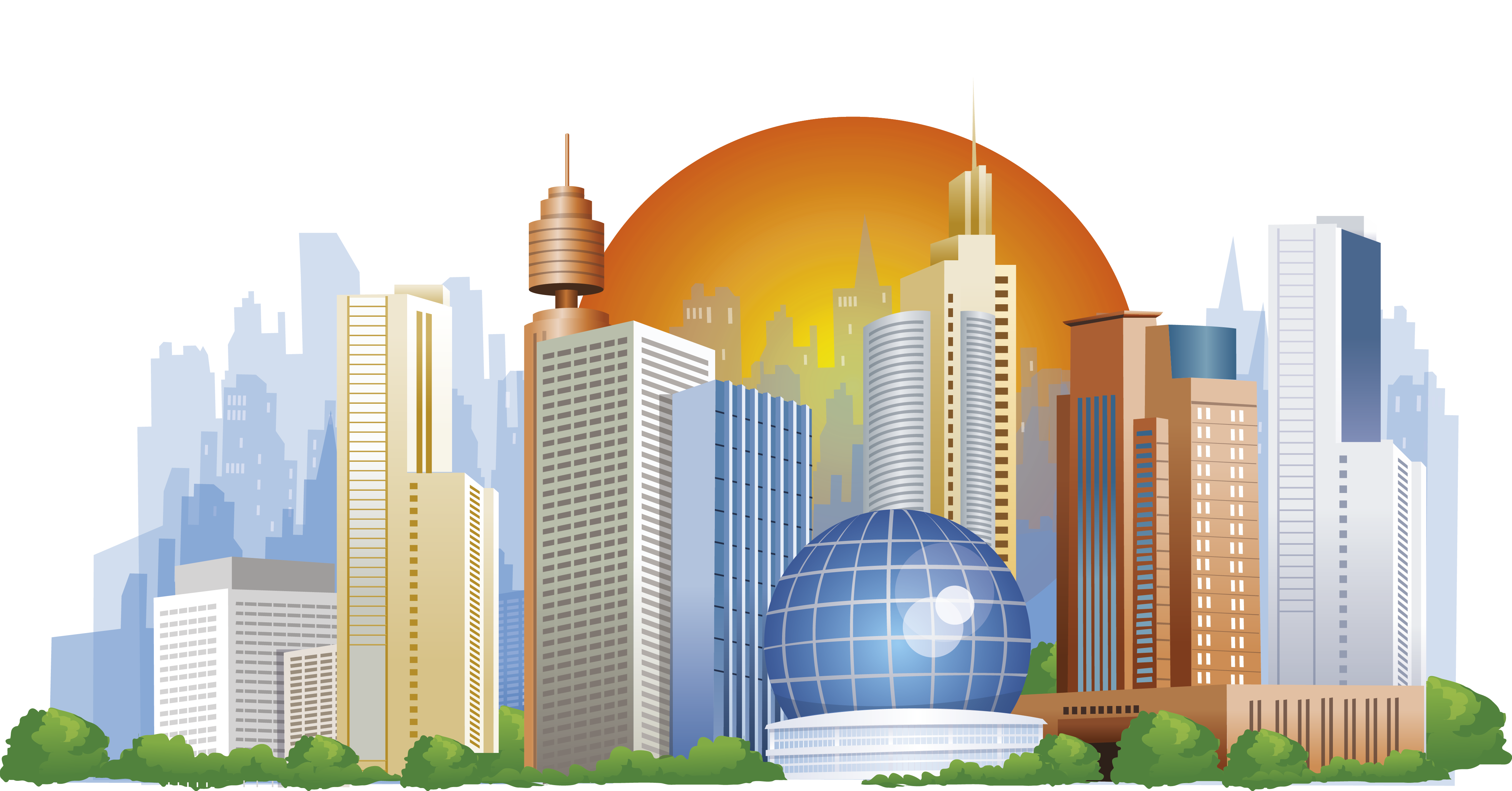 building skyline skyscraper big city