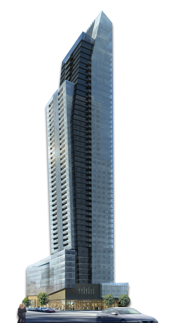 Tall Glass Skyscraper with Tapered Crown