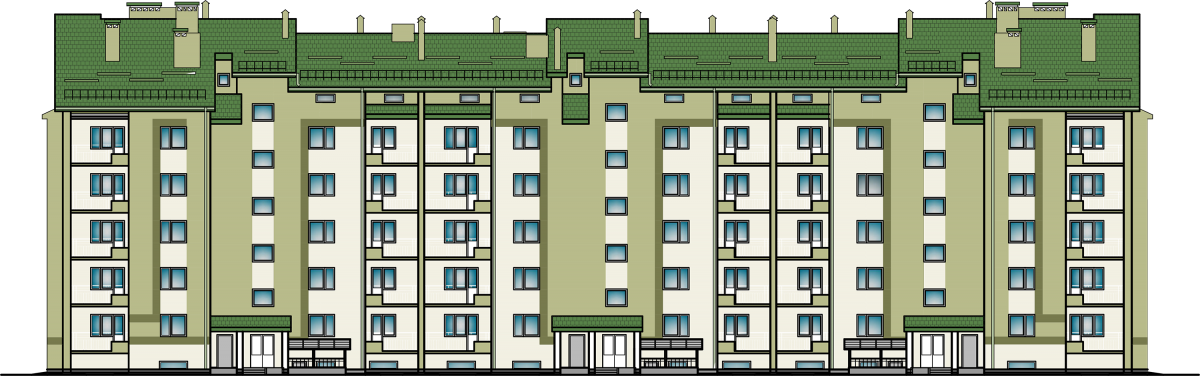 Multi-Storey Apartment Block with Green Roof