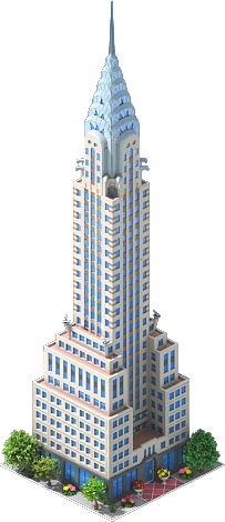 Cream Art Deco Skyscraper with Spired Crown
