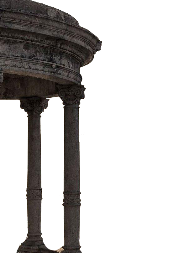 Weathered Stone Gazebo with Fluted Columns