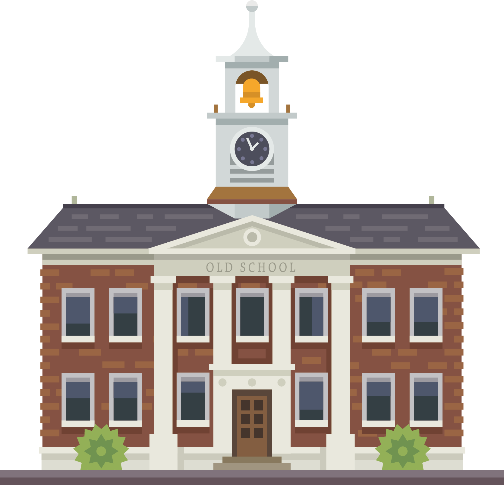 building university school illustration ancient church building