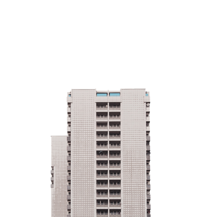 Buildings white high rise building transparent bac