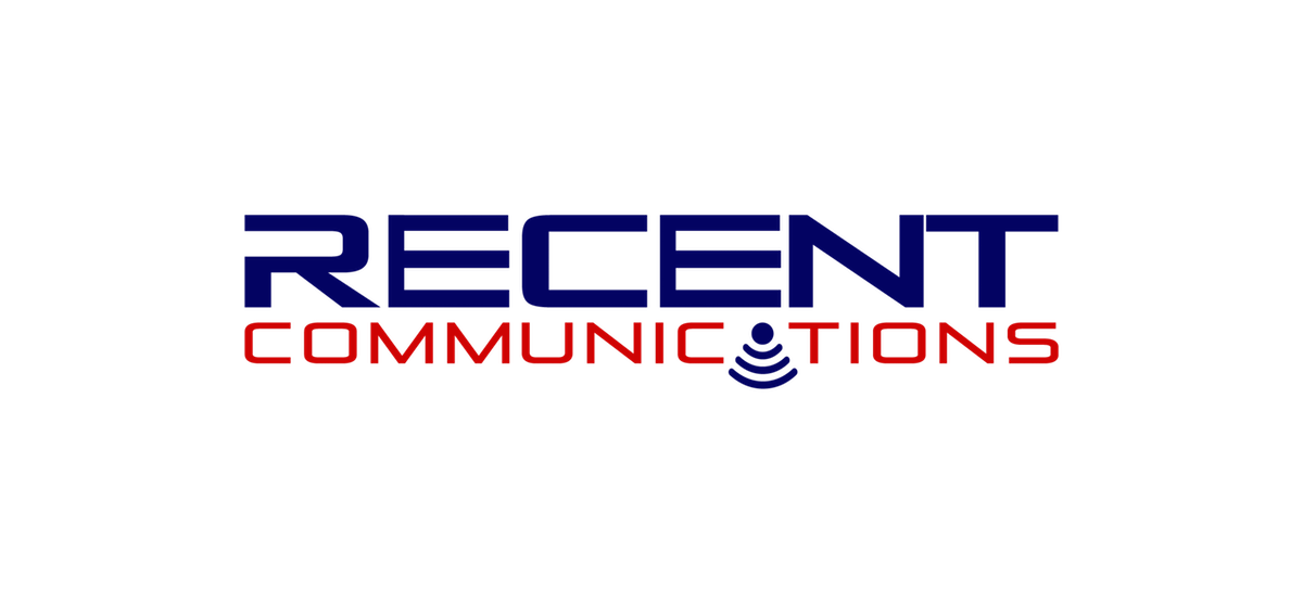 Recent Communications Logo with Signal Wave