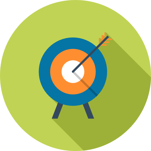 Archery Target with Arrow in Bullseye