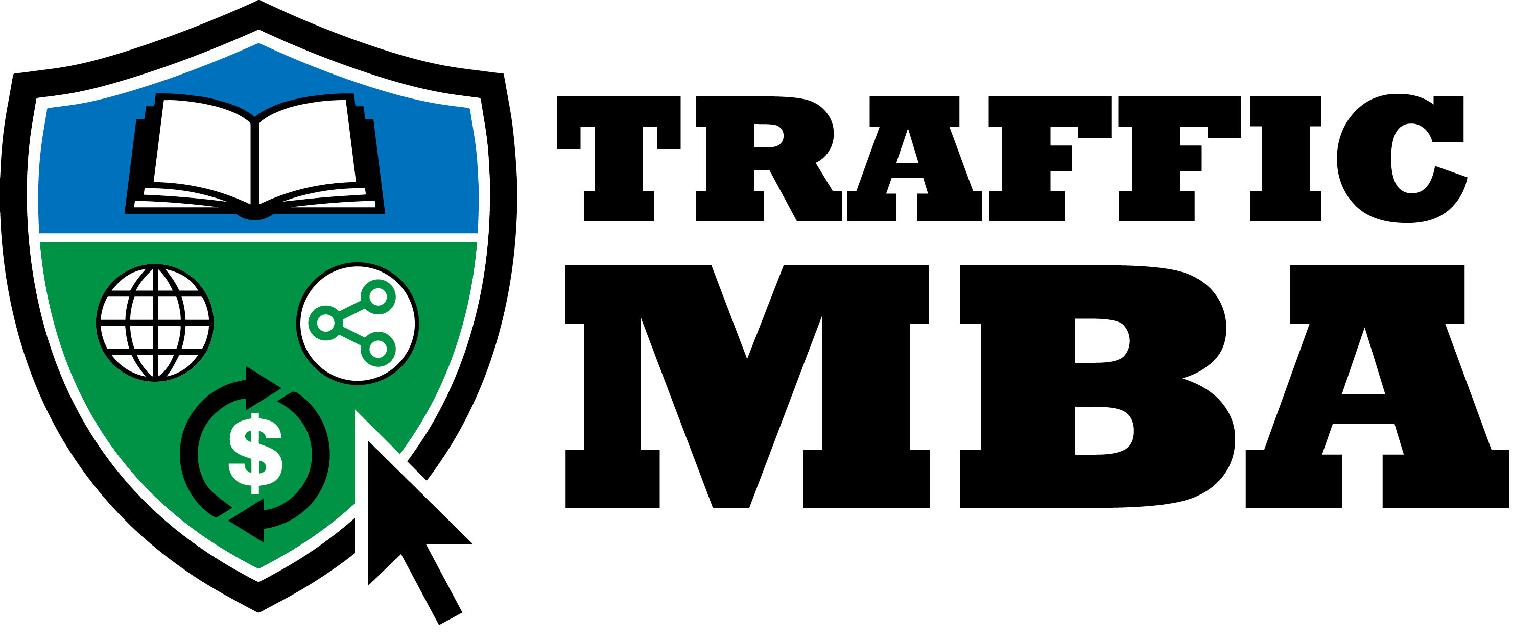 Traffic MBA Shield Crest Logo with Globe
