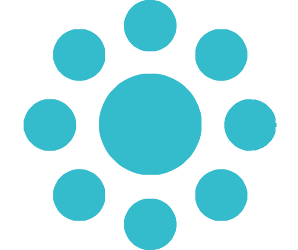 Teal Ebbinghaus Circle Ringed by Eight Dots
