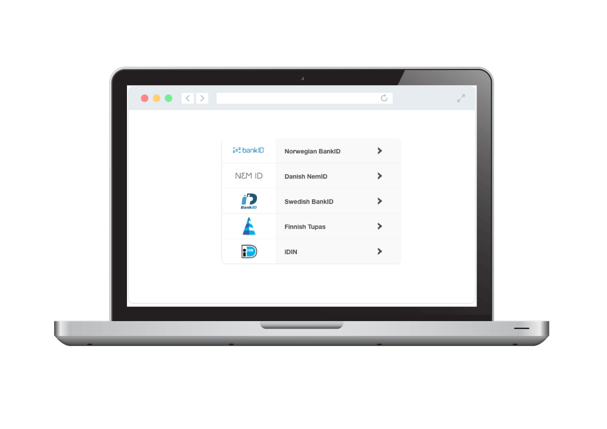 Silver Laptop with Nordic Digital ID Login